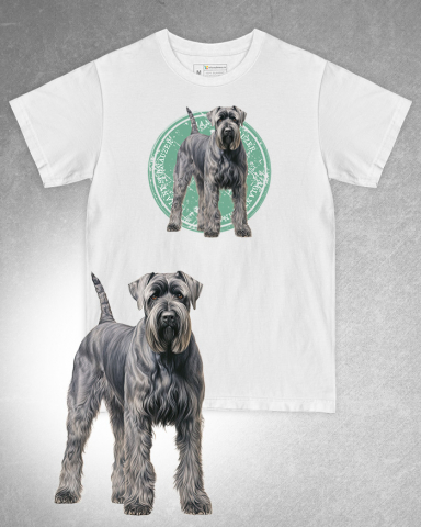 TRICOURI CÂINI - Tricou alb damă. Tricou alb bărbați. Tricou personalizat. Tricou bumbac 100%. Tricou Giant Schnauzer