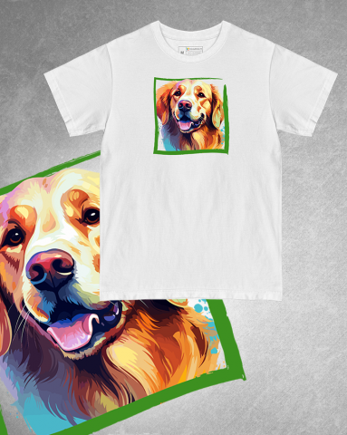TRICOURI CÂINI "COLOURFUL" - Tricou Golden Retriever