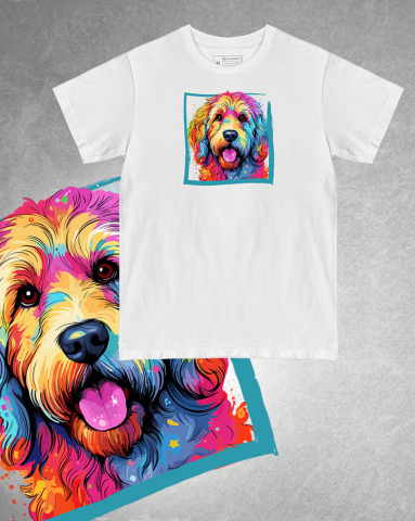 TRICOURI CÂINI "COLOURFUL" - Tricou Goldendoodle