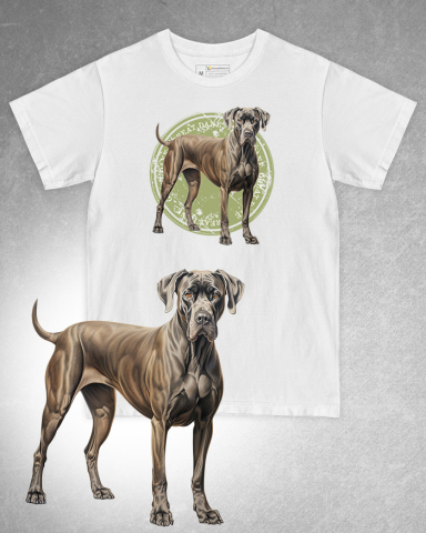 TRICOURI CU CÂINI - Tricou alb damă. Tricou alb bărbați. Tricou personalizat. Tricou bumbac 100%. Tricou Great Dane