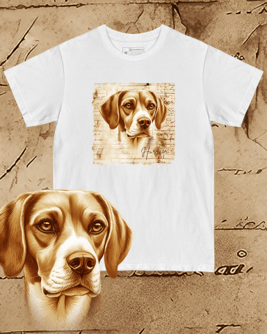 TRICOURI CÂINI "VINTAGE" - Tricou alb damă. Tricou alb bărbați. Tricou personalizat. Tricou bumbac 100%.  Harrier