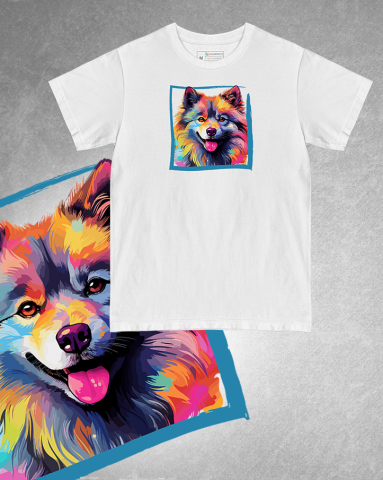 TRICOURI CÂINI "COLOURFUL" - Tricou Keeshond