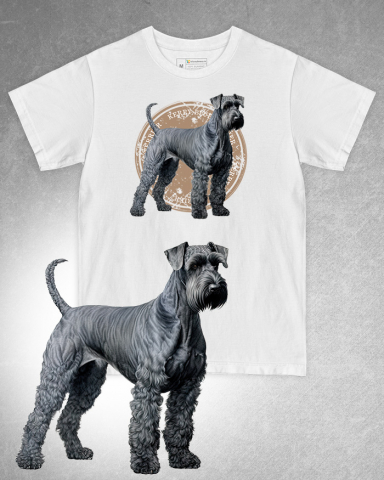 TRICOURI CU CÂINI - Tricou alb damă. Tricou alb bărbați. Tricou personalizat. Tricou bumbac 100%. Tricou Kerry Blue Terrier