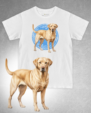 TRICOURI CU CÂINI - Tricou alb damă. Tricou alb bărbați. Tricou personalizat. Tricou bumbac 100%. Tricou Labrador Retriever
