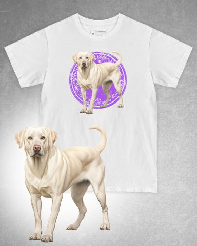 TRICOURI CU CÂINI - Tricou alb damă. Tricou alb bărbați. Tricou personalizat. Tricou bumbac 100%. Tricou Labrador Retriever