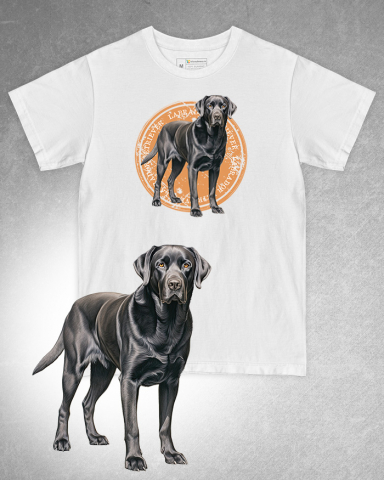 TRICOURI CU CÂINI - Tricou alb damă. Tricou alb bărbați. Tricou personalizat. Tricou bumbac 100%. Tricou Labrador Retriever