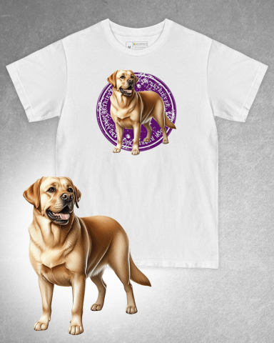 TRICOURI CÂINI - Tricou alb damă. Tricou alb bărbați. Tricou personalizat. Tricou bumbac 100%. Tricou Labrador Retriever