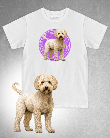 TRICOURI CU CÂINI - Tricou alb damă. Tricou alb bărbați. Tricou personalizat. Tricou bumbac 100%. Tricou Lagotto Romagnolo