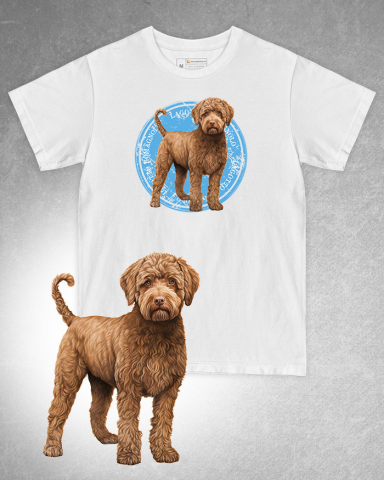 TRICOURI CU CÂINI - Tricou alb damă. Tricou alb bărbați. Tricou personalizat. Tricou bumbac 100%. Tricou Lagotto Romagnolo