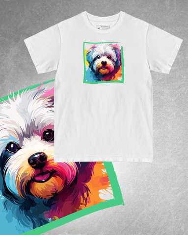 TRICOURI CÂINI "COLOURFUL" - Tricou Bichon Maltez/Maltese