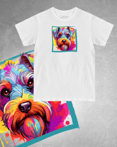 TRICOURI CÂINI "COLOURFUL" - Tricou Miniature Schnauzer