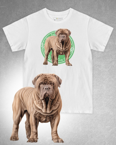 TRICOURI CU CÂINI - Tricou alb damă. Tricou alb bărbați. Tricou personalizat. Tricou bumbac 100%. Tricou Neapolitan Mastiff