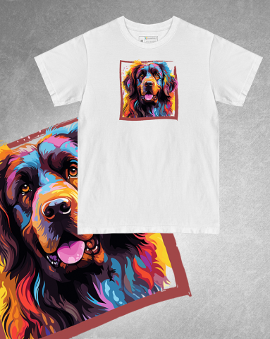 TRICOURI CÂINI "COLOURFUL" - Tricou Newfoundland