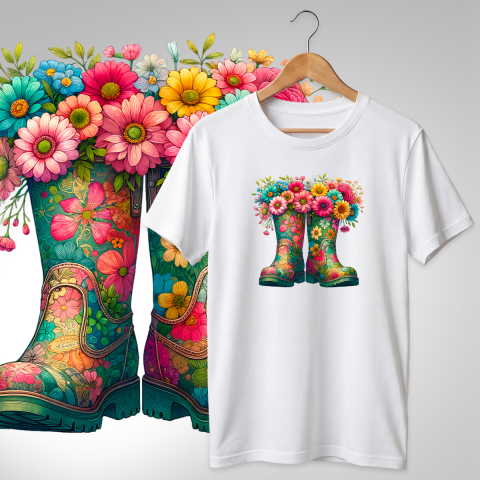 TRICOURI PAPUCI SI FLORI - TRICOU PAPUCI CU FLORI