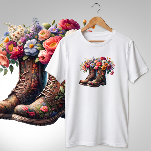 TRICOURI PAPUCI SI FLORI - TRICOU PAPUCI CU FLORI