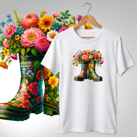 TRICOURI PAPUCI SI FLORI - TRICOU PAPUCI CU FLORI