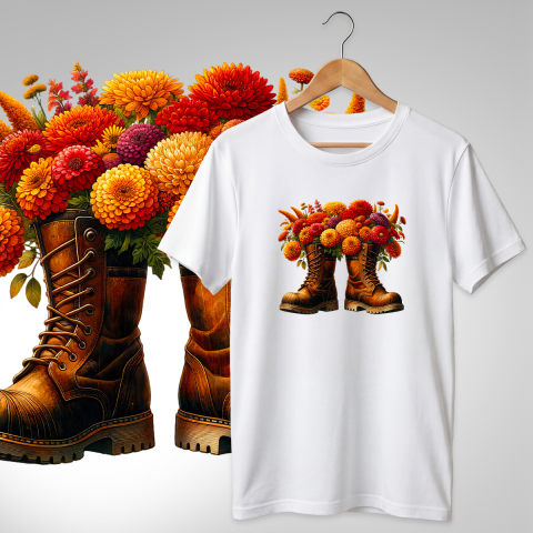 TRICOURI PAPUCI SI FLORI - TRICOU PAPUCI CU FLORI