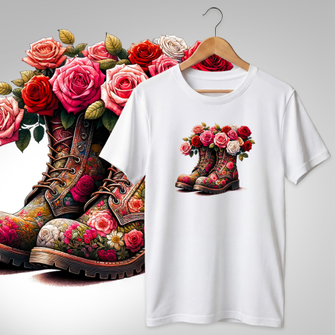 TRICOURI PAPUCI SI FLORI - TRICOU PAPUCI CU FLORI