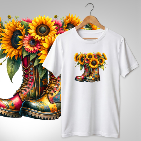 TRICOURI PAPUCI SI FLORI - TRICOU PAPUCI CU FLORI