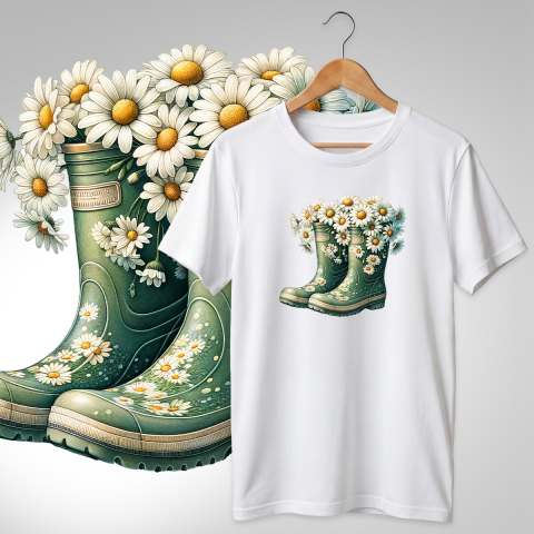 TRICOURI PAPUCI SI FLORI - TRICOU PAPUCI CU FLORI