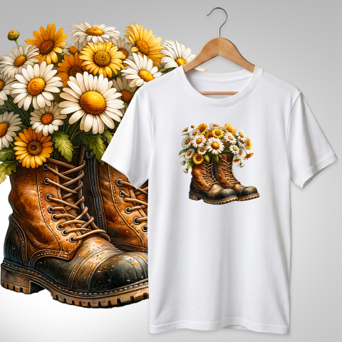 TRICOURI PAPUCI SI FLORI - TRICOU PAPUCI CU FLORI