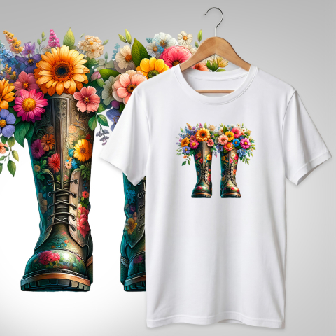 TRICOURI PAPUCI SI FLORI - TRICOU PAPUCI CU FLORI