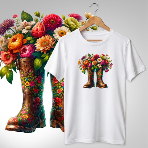 TRICOURI PAPUCI SI FLORI - TRICOU PAPUCI CU FLORI