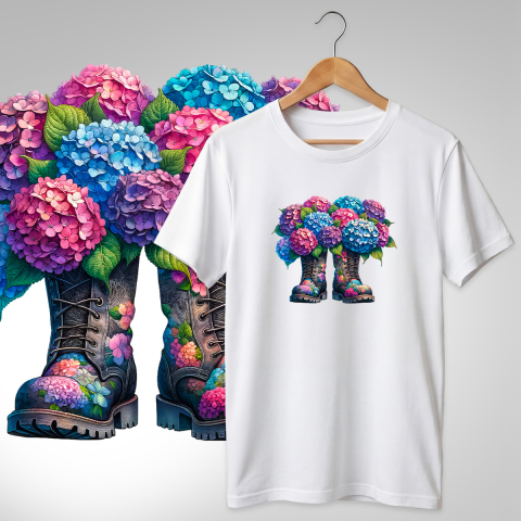 TRICOURI PAPUCI SI FLORI - TRICOU PAPUCI CU FLORI