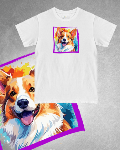 TRICOURI CÂINI "COLOURFUL" - Tricou Pembroke Welsh Corgi