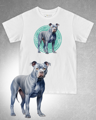 TRICOURI CU CÂINI - Tricou alb damă. Tricou alb bărbați. Tricou personalizat. Tricou bumbac 100%. Tricou Pitbull