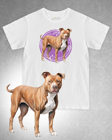TRICOURI CU CÂINI - Tricou alb damă. Tricou alb bărbați. Tricou personalizat. Tricou bumbac 100%. Tricou Pitbull