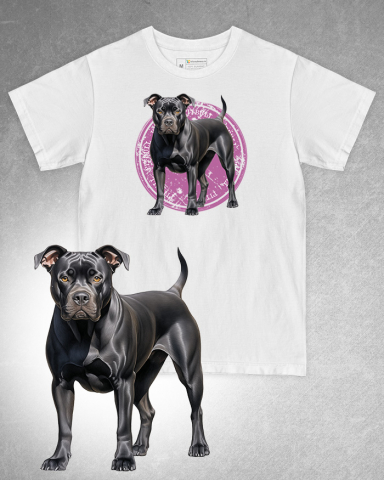 TRICOURI CU CÂINI - Tricou alb damă. Tricou alb bărbați. Tricou personalizat. Tricou bumbac 100%. Tricou Pitbull