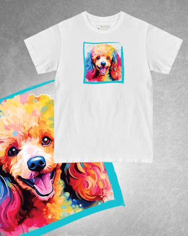 TRICOURI CÂINI "COLOURFUL" - Tricou Pudel / Poodle