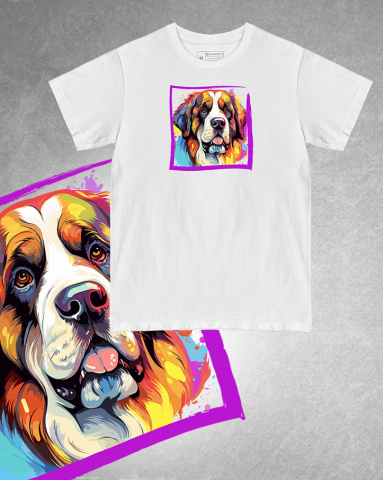 TRICOURI CÂINI "COLOURFUL" - Tricou Saint Bernard
