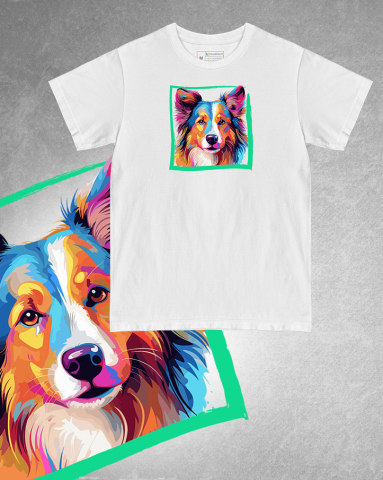 TRICOURI CÂINI "COLOURFUL" - Tricou Shetland Sheepdog