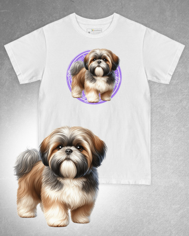 TRICOURI CÂINI - Tricou alb damă. Tricou alb bărbați. Tricou personalizat. Tricou bumbac 100%. Tricou Shih Tzu