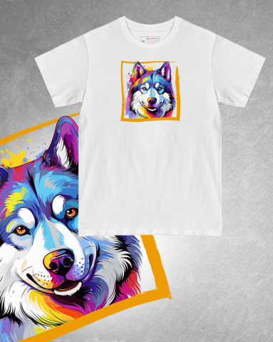 TRICOURI CÂINI "COLOURFUL" - Tricou Siberian Husky