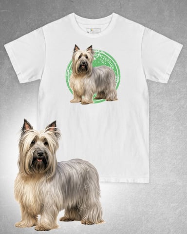 TRICOURI CU CÂINI - Tricou alb damă. Tricou alb bărbați. Tricou personalizat. Tricou bumbac 100%. Tricou Skye Terrier