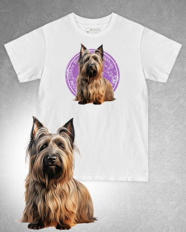 TRICOURI CU CÂINI - Tricou alb damă. Tricou alb bărbați. Tricou personalizat. Tricou bumbac 100%. Tricou Skye Terrier