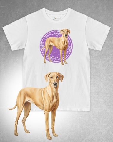 TRICOURI CU CÂINI - Tricou alb damă. Tricou alb bărbați. Tricou personalizat. Tricou bumbac 100%. Tricou Sloughi