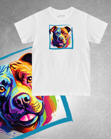 TRICOURI CÂINI "COLOURFUL" - Tricou Staffordshire Bull Terrier