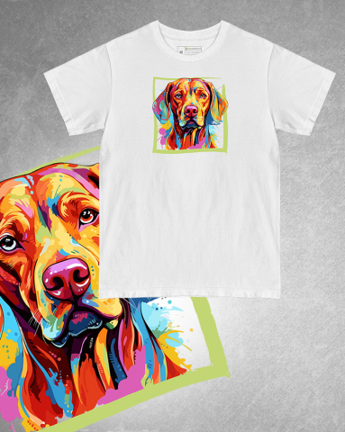 TRICOURI CÂINI "COLOURFUL" - Tricou Vișlă Maghiară / Hungarian Vizsla