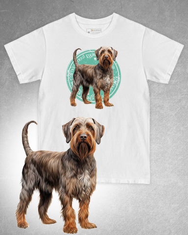 TRICOURI CU CÂINI - Tricou alb damă. Tricou alb bărbați. Tricou personalizat. Tricou bumbac 100%. Tricou Wirehaired Pointing Griffon