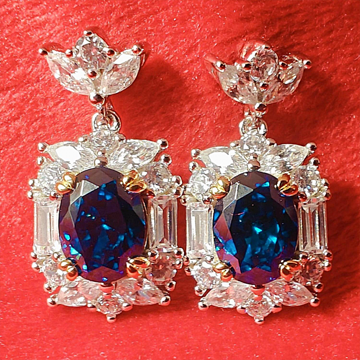 Cercei argint 925 cu piatră ovală din zirconiu [3]