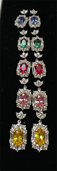 Cercei argint 925 cu piatră ovală din zirconiu [2]