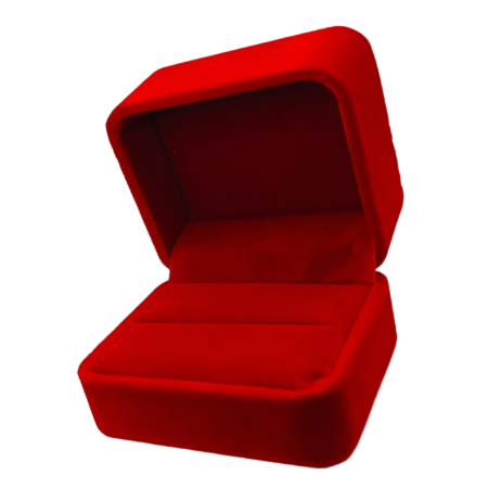 Cutii cadou pentru bijuterii - Cutie roșie pentru inele de cuplu – prezentare elegantă