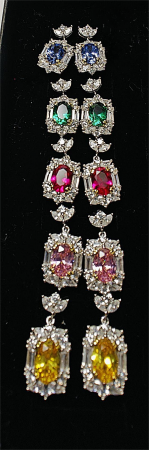 Cercei argint 925 cu piatră ovală din zirconiu [1]