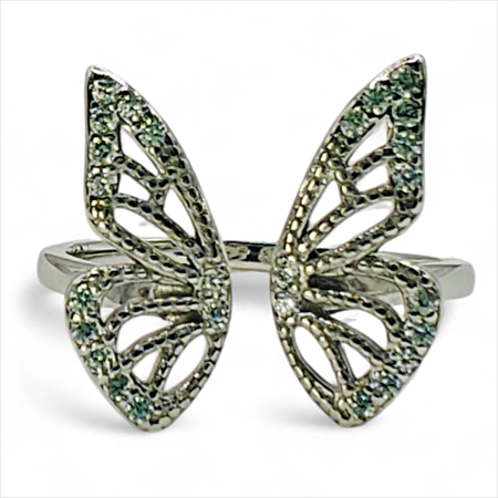Bijuterii din Argint 925 - Inel fluture din argint 925 cu zirconiu