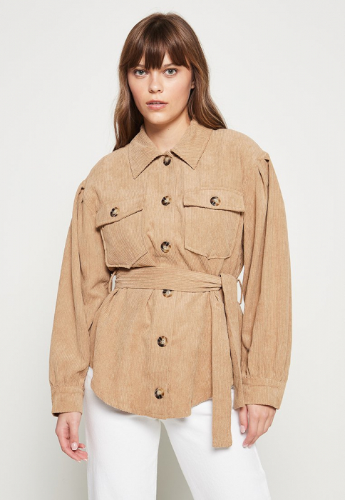 Geaca ușoară dama, VILA, Din catifea, Cu nasturi si curea [1]