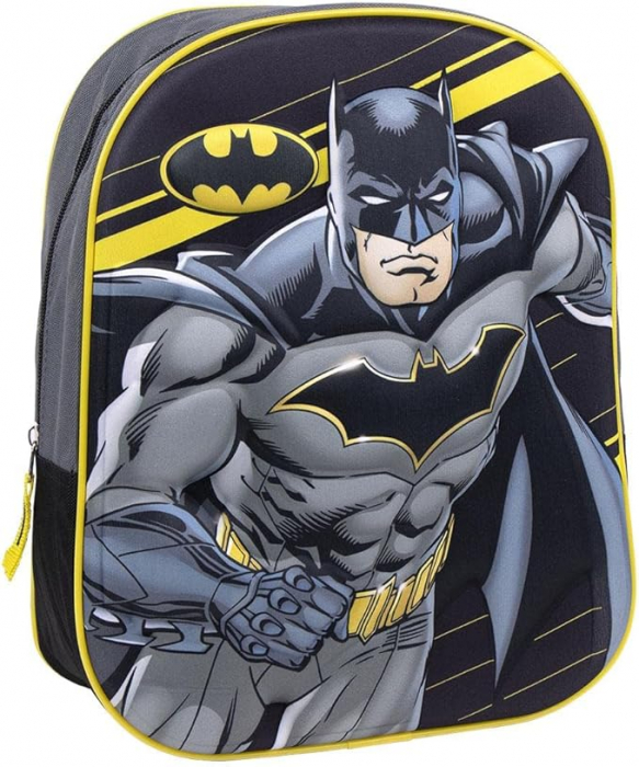 Ghiozdan 3D Copii, Batman, Negru, Cu licență, 31 x 25 x 10 cm [1]